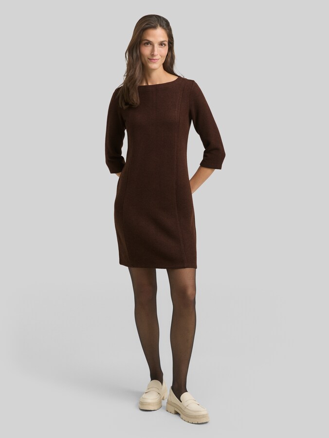 Cosy Kleid mit 3/4-Arm von Women, dark pecan brown melange