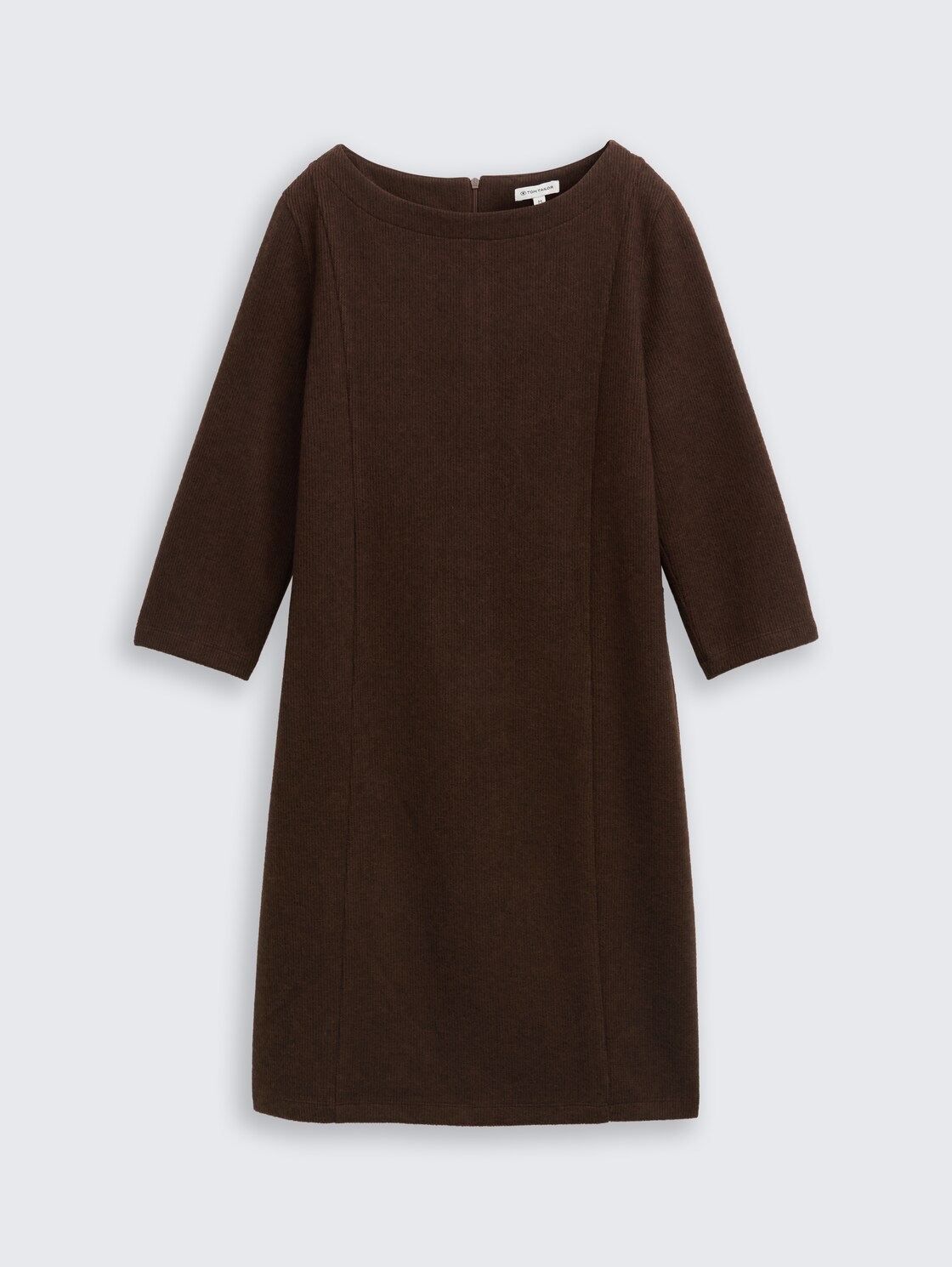 Cosy Kleid mit 3/4-Arm - dark pecan brown melange - Vorder-Produkt-Ansicht