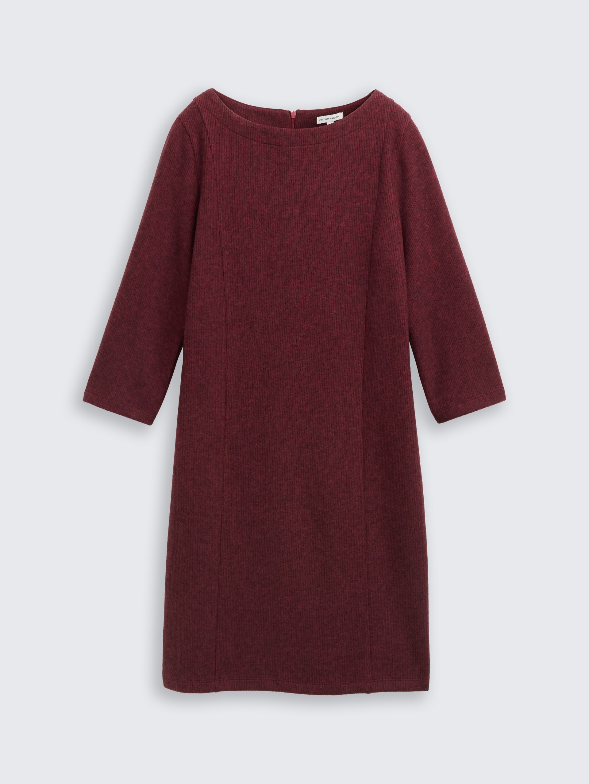 Cosy Kleid mit 3/4-Arm - rumba red melange - Vorder-Produkt-Ansicht