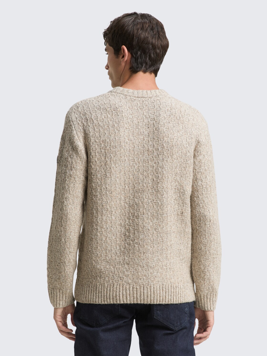 Strickpullover in Melange-Optik - brown offwhite structure