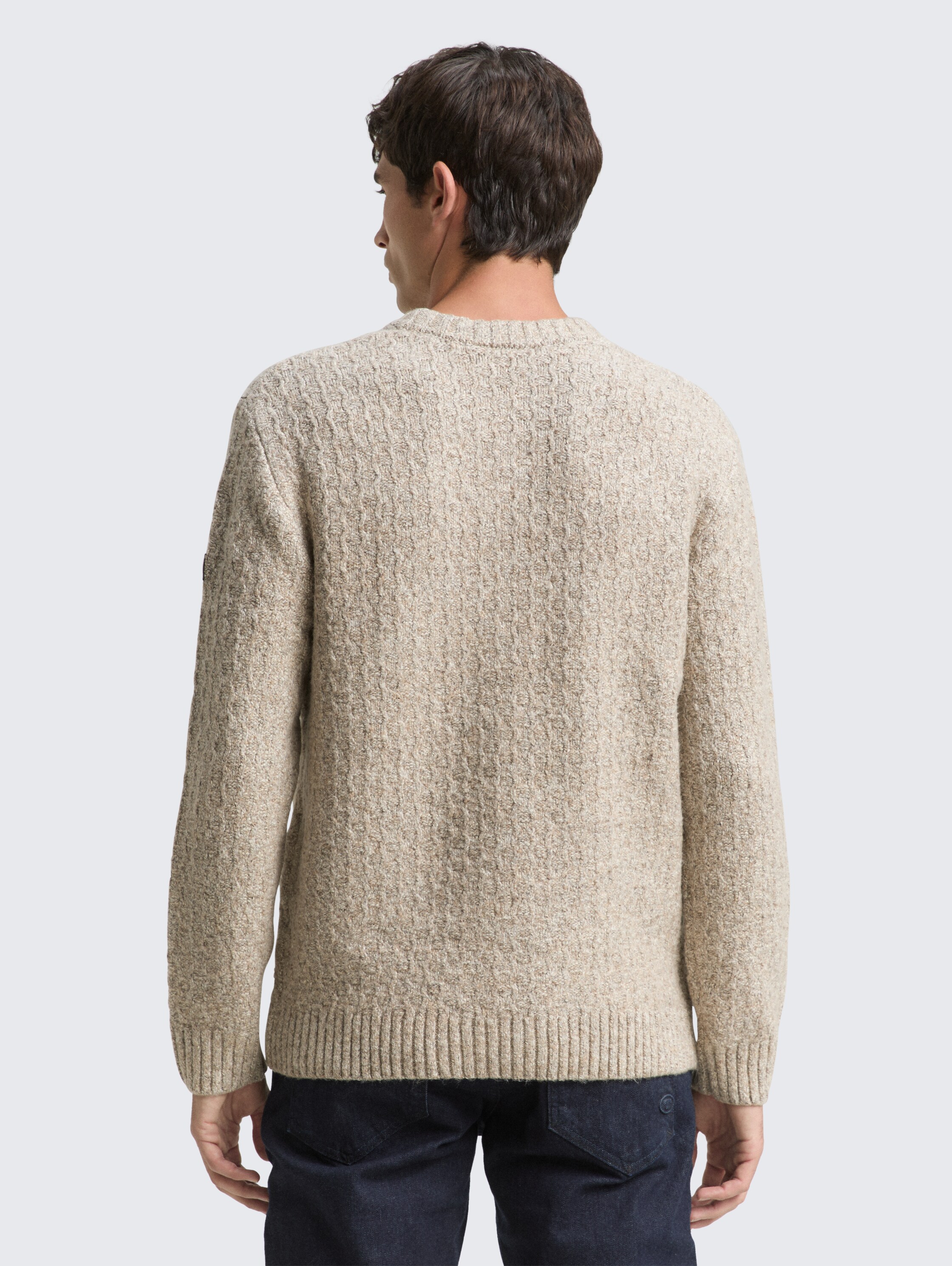 Strickpullover in Melange-Optik - brown offwhite structure