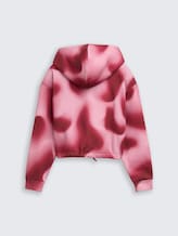 Sweat à capuche court à motif batik - burgundy abstract print
