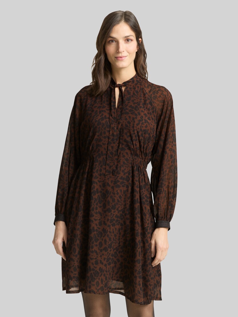 Chiffonjurk met luipaardprint door Women, brown black small leo print