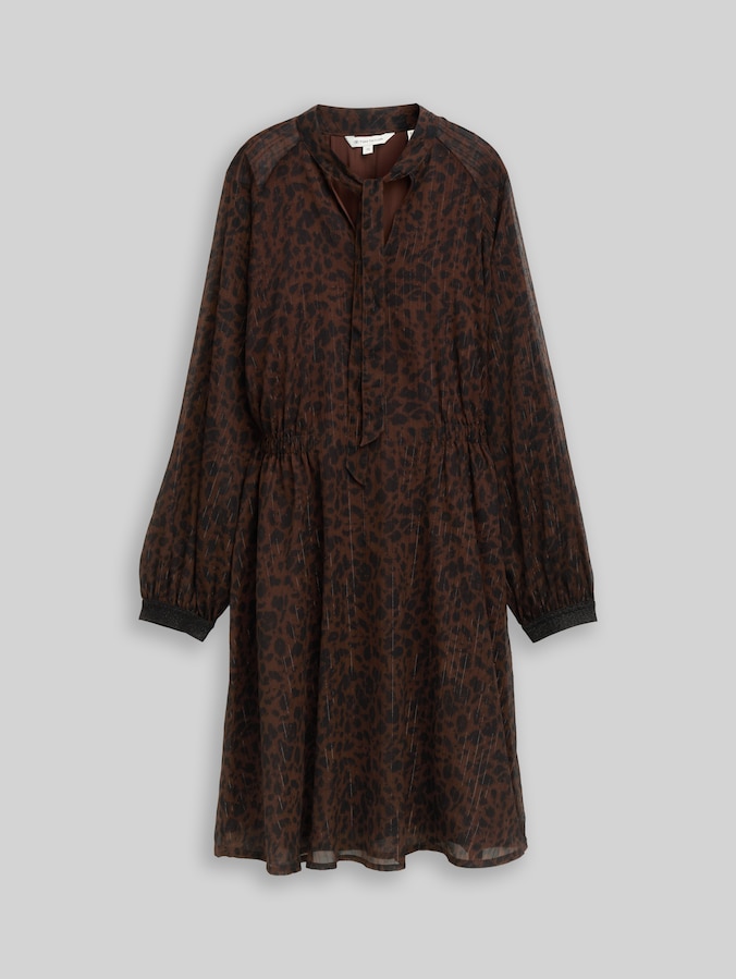 Chiffon dress with leopard print by Women, brown black small leo print