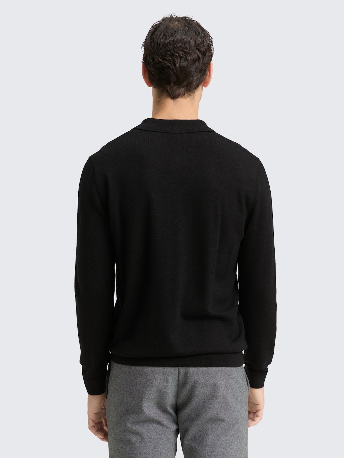 Strickpullover mit Merinowolle - Black