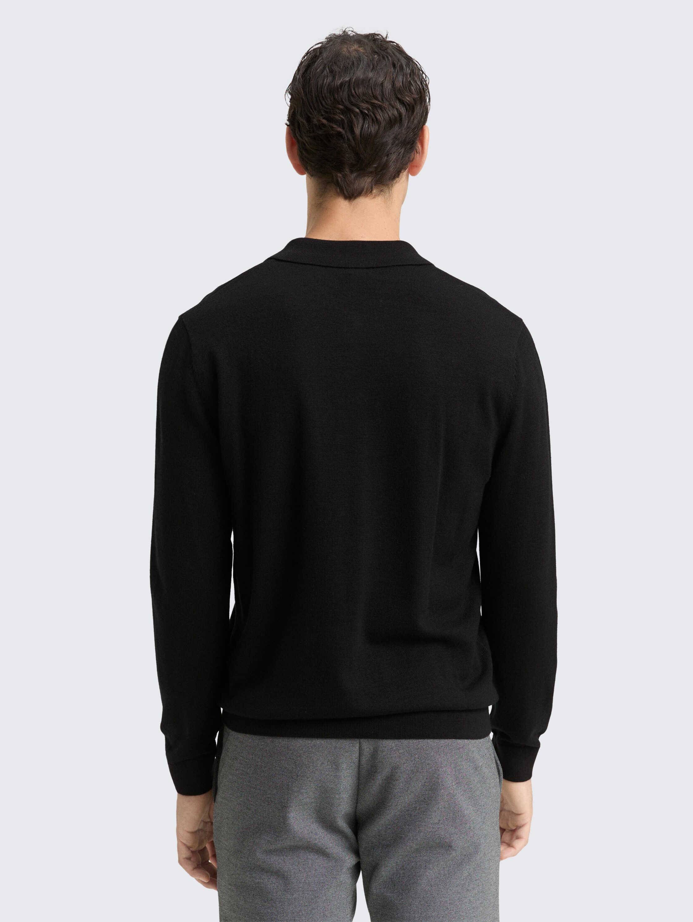 Gebreide trui met merinowol - black - 