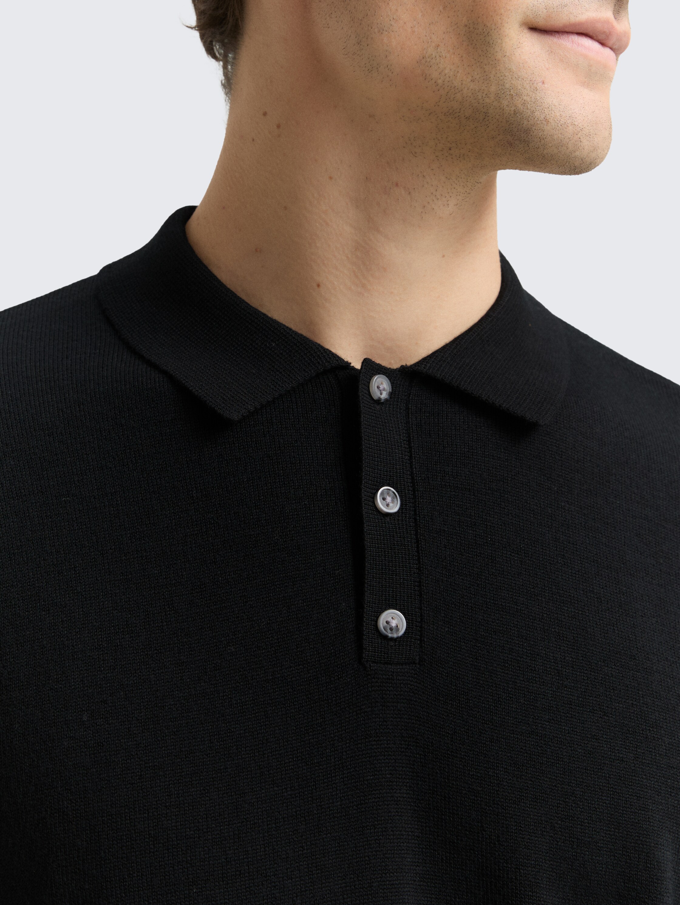 Gebreide trui met merinowol - black - 