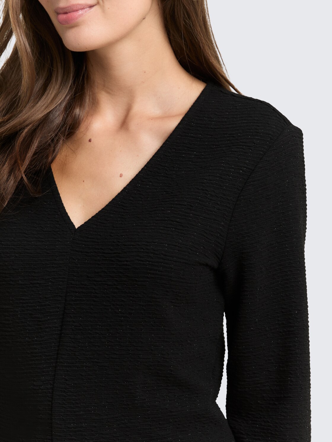 Kleid mit Glitzer-Effekt - deep black - Detail-Model-Ansicht