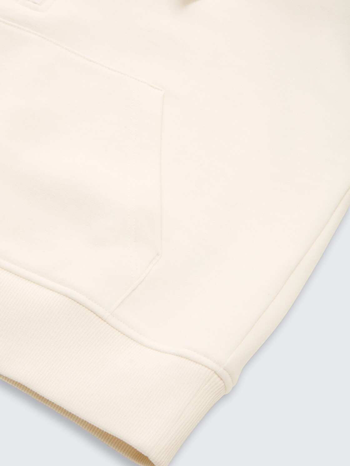 Hoodie Sweatshirt mit Reißverschluss - Gardenia White - Detail-Model-Ansicht