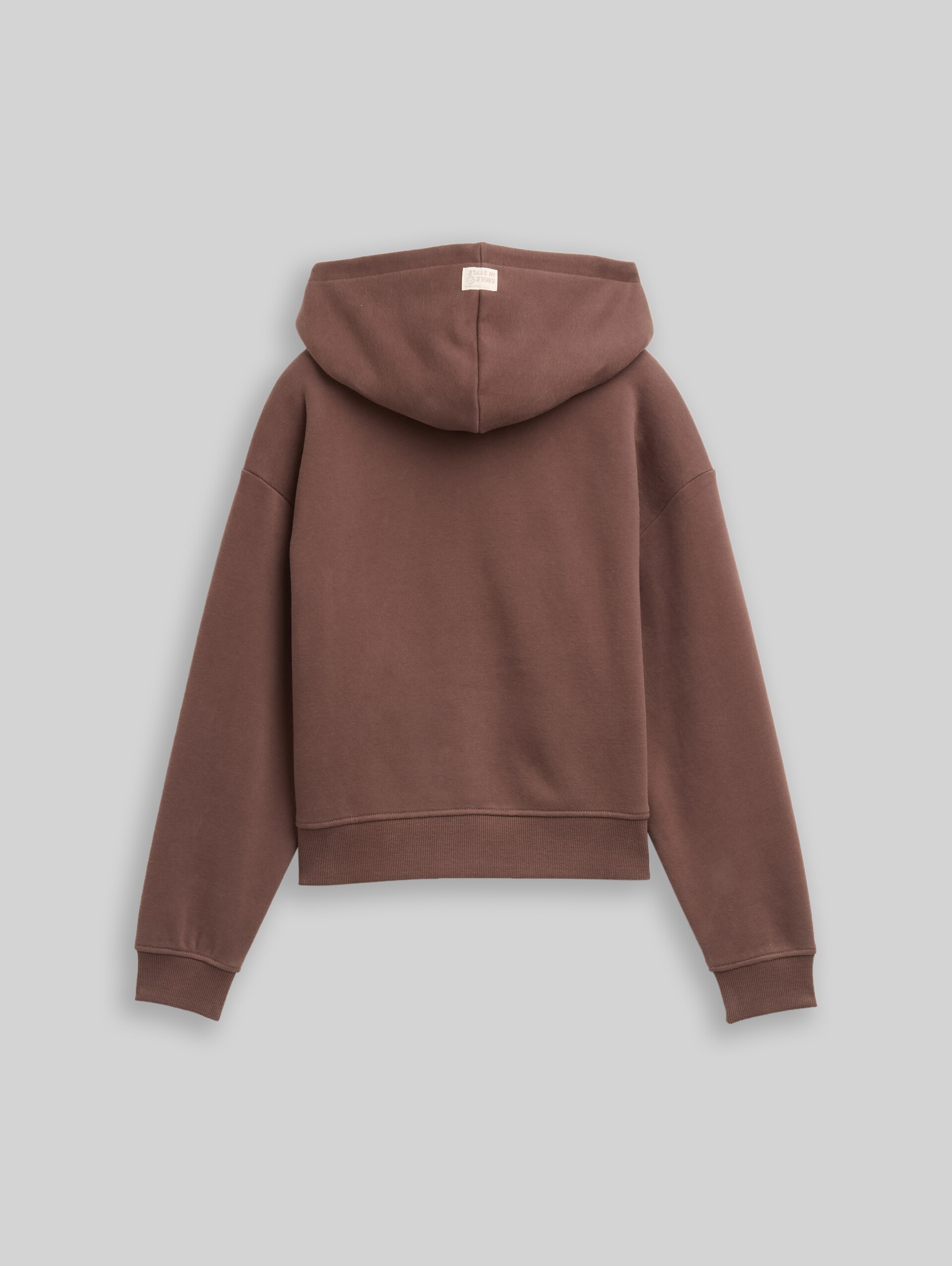 Hoodie sweatshirt with zip - soft chocolate brown