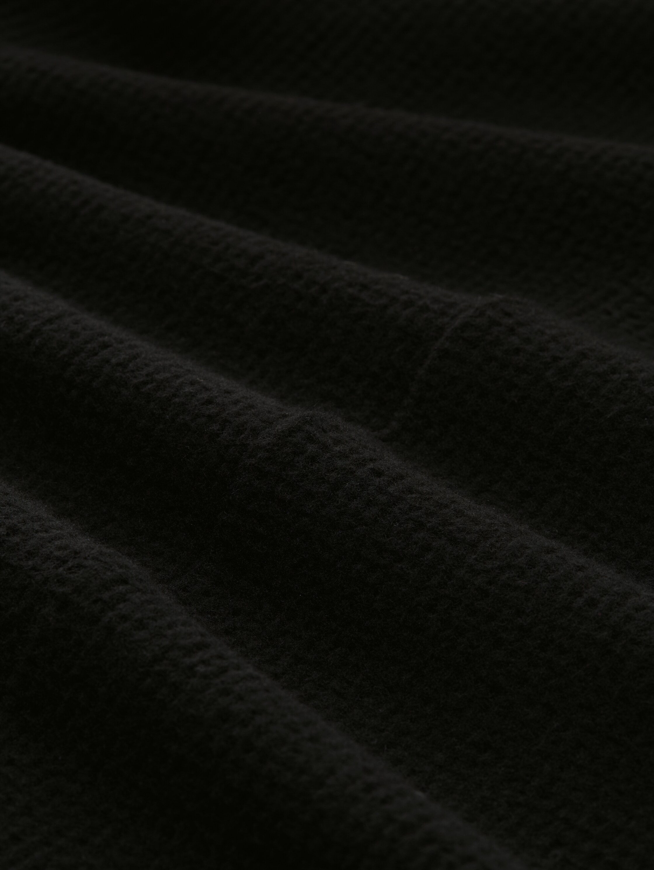 Cosy dress with waffle texture - deep black - Material view