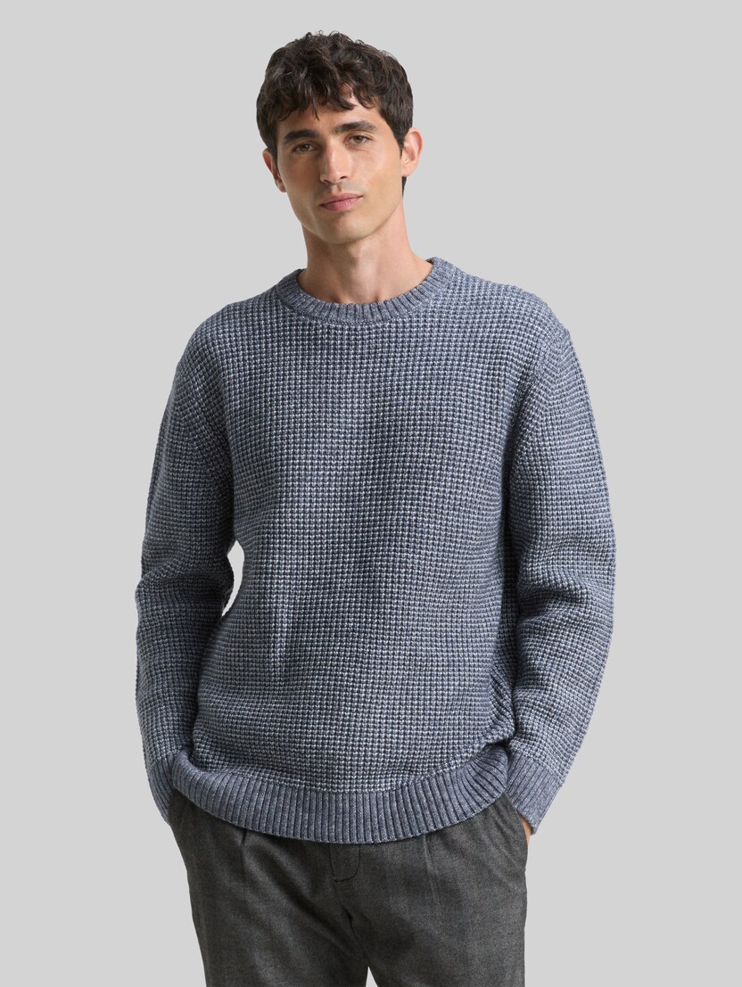 Strickpullover mit Wollanteil von Men, navy melange white core