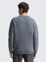 Pull en maille en laine mélangée - navy melange white core