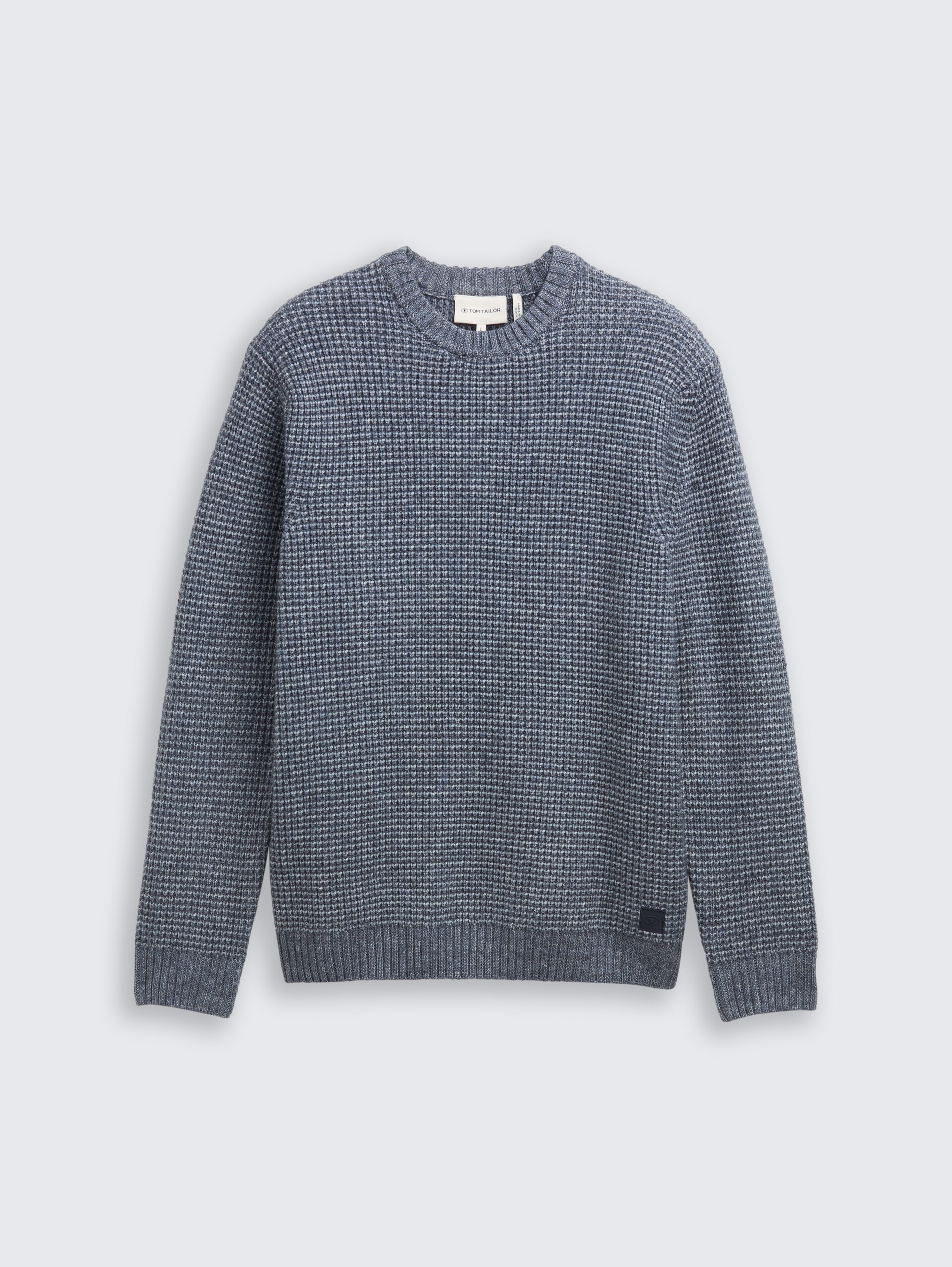 Strickpullover mit Wollanteil - navy melange white core