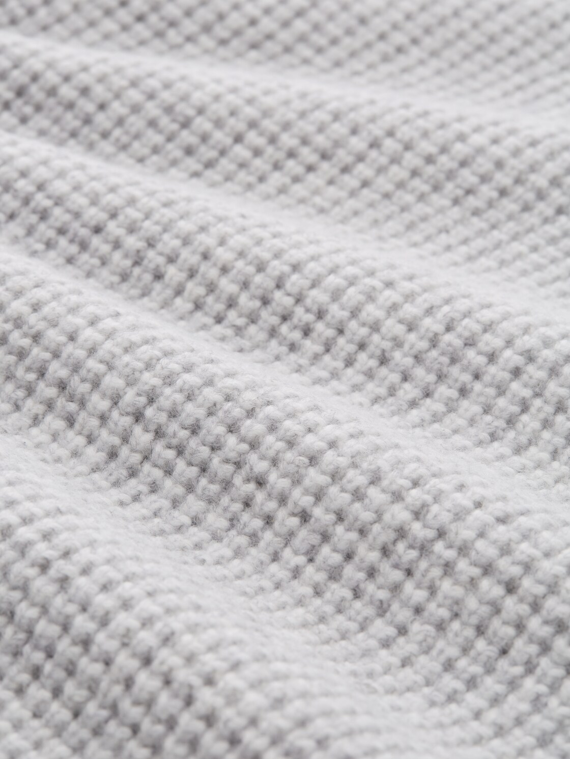 Strickpullover mit Wollanteil - light grey melange white core - Material-Ansicht