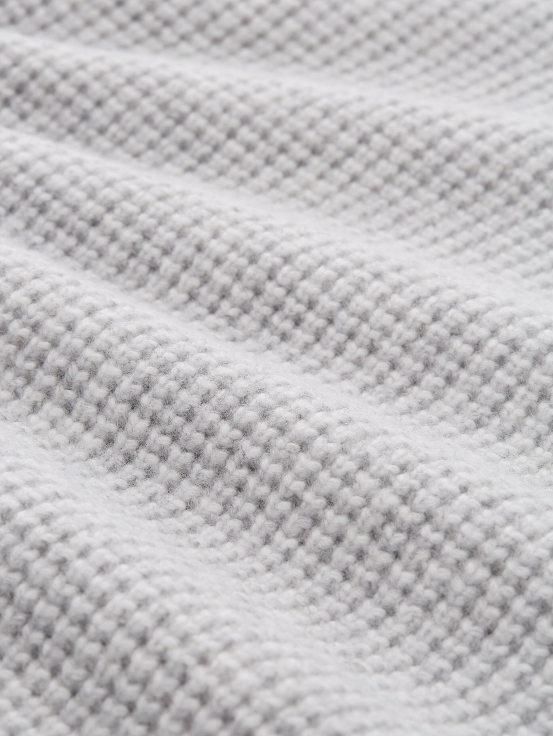 Strickpullover mit Wollanteil - light grey melange white core - Material-Ansicht