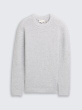Strickpullover mit Wollanteil - light grey melange white core