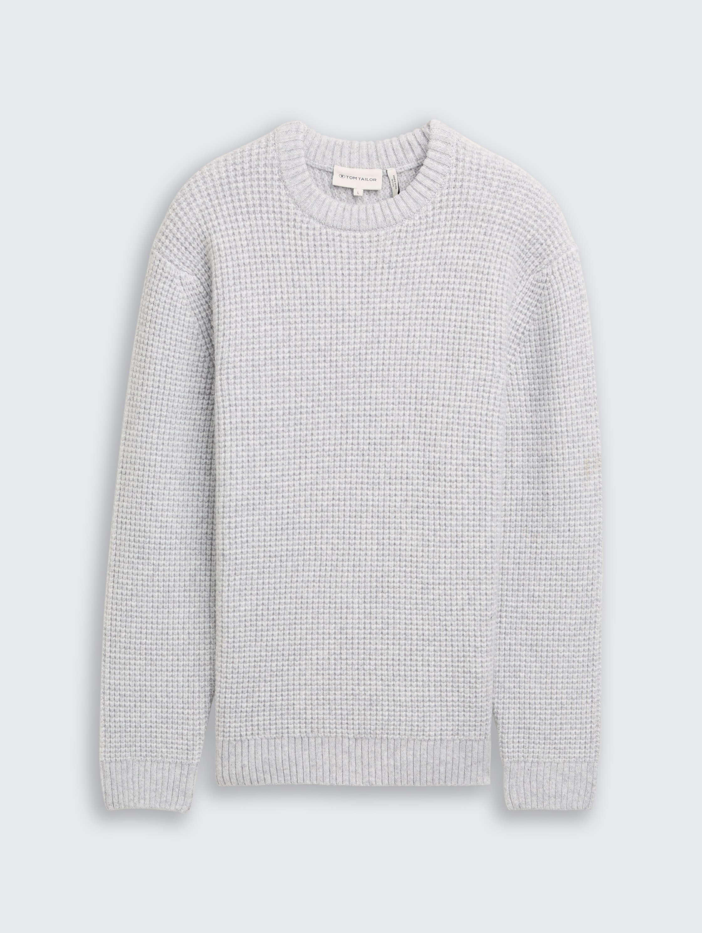 Pull en maille avec partie en laine - light grey melange white core