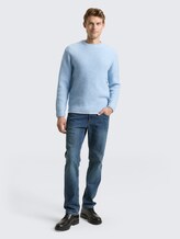 Pull en maille en laine mélangée - sky blue melange white core - Vue de face du modèle