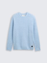 Pull en maille en laine mélangée - sky blue melange white core
