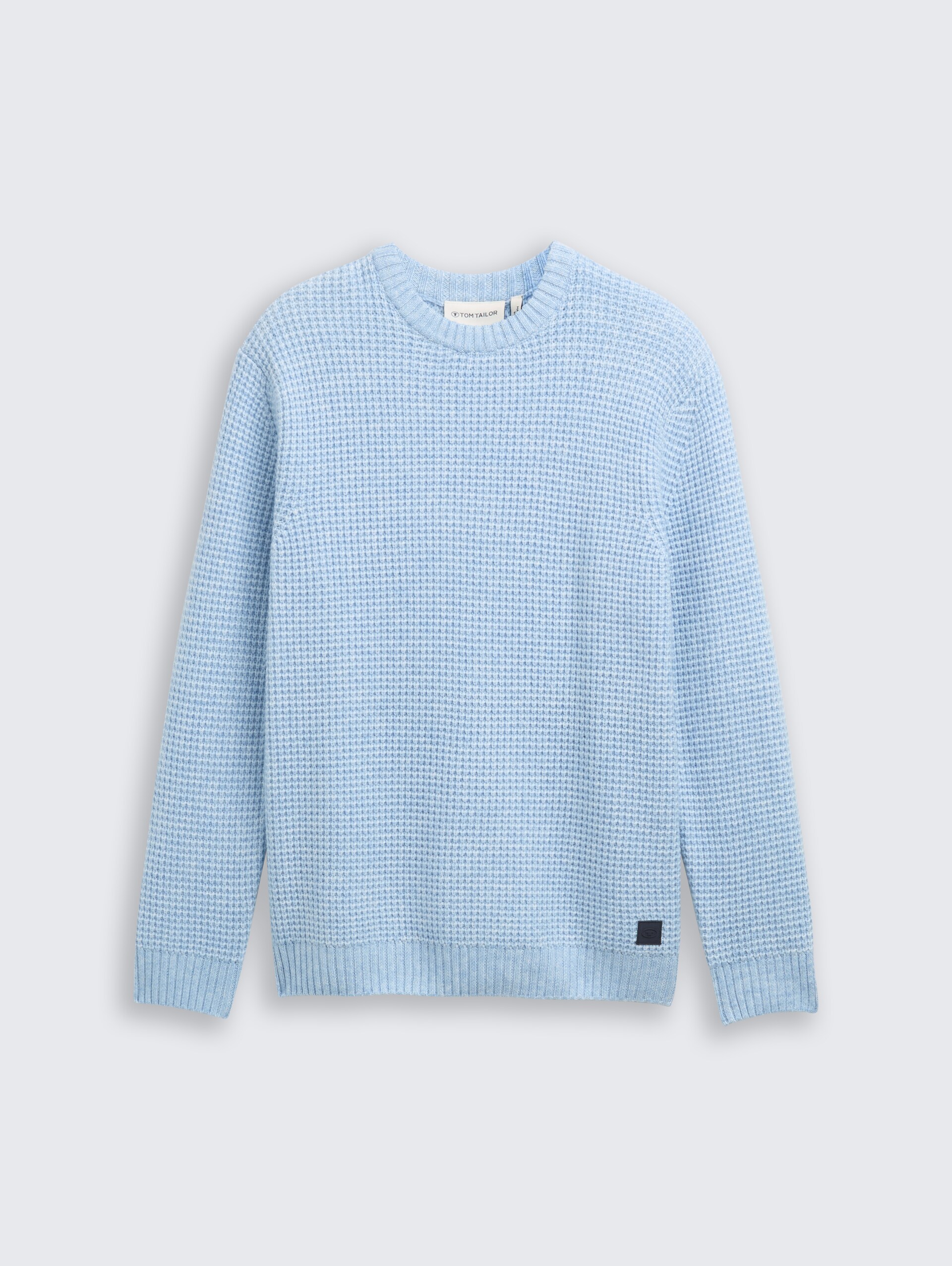 Strickpullover mit Wollanteil - sky blue melange white core