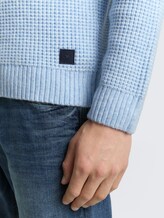 Pull en maille en laine mélangée - sky blue melange white core - Vue détaillée du modèle