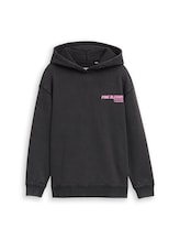 Sélectionné, Sweat à capuche oversize avec imprimé dans le dos par Tom Tailor, noires