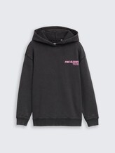 Sweat à capuche oversized avec imprimé dans le dos - heavy black - Vue de face du produit