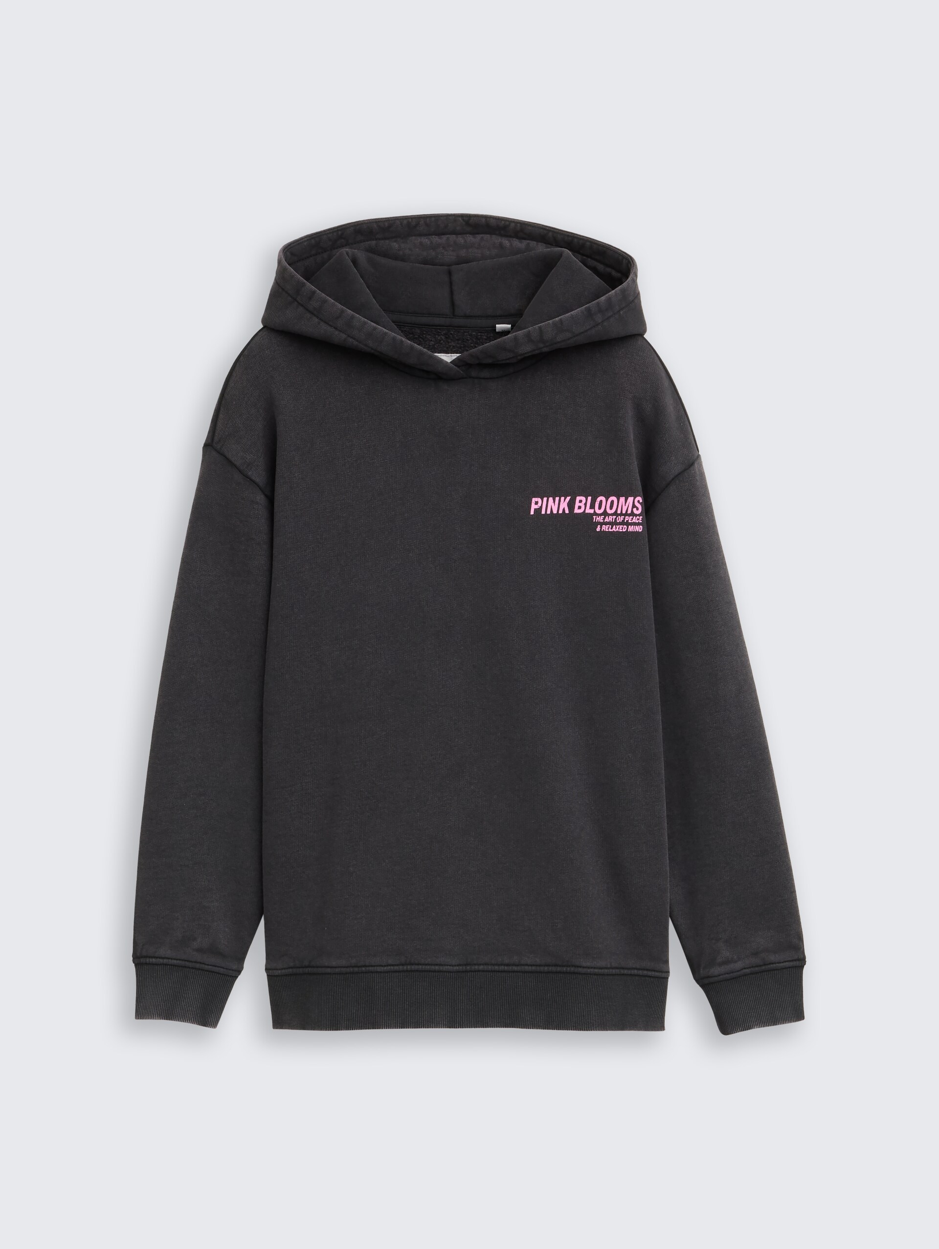 Sweat à capuche oversize avec imprimé dans le dos - heavy black - Vue de face du produit