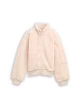 Geselecteerd, Cropped teddyjasje met fleece door Tom Tailor, beige