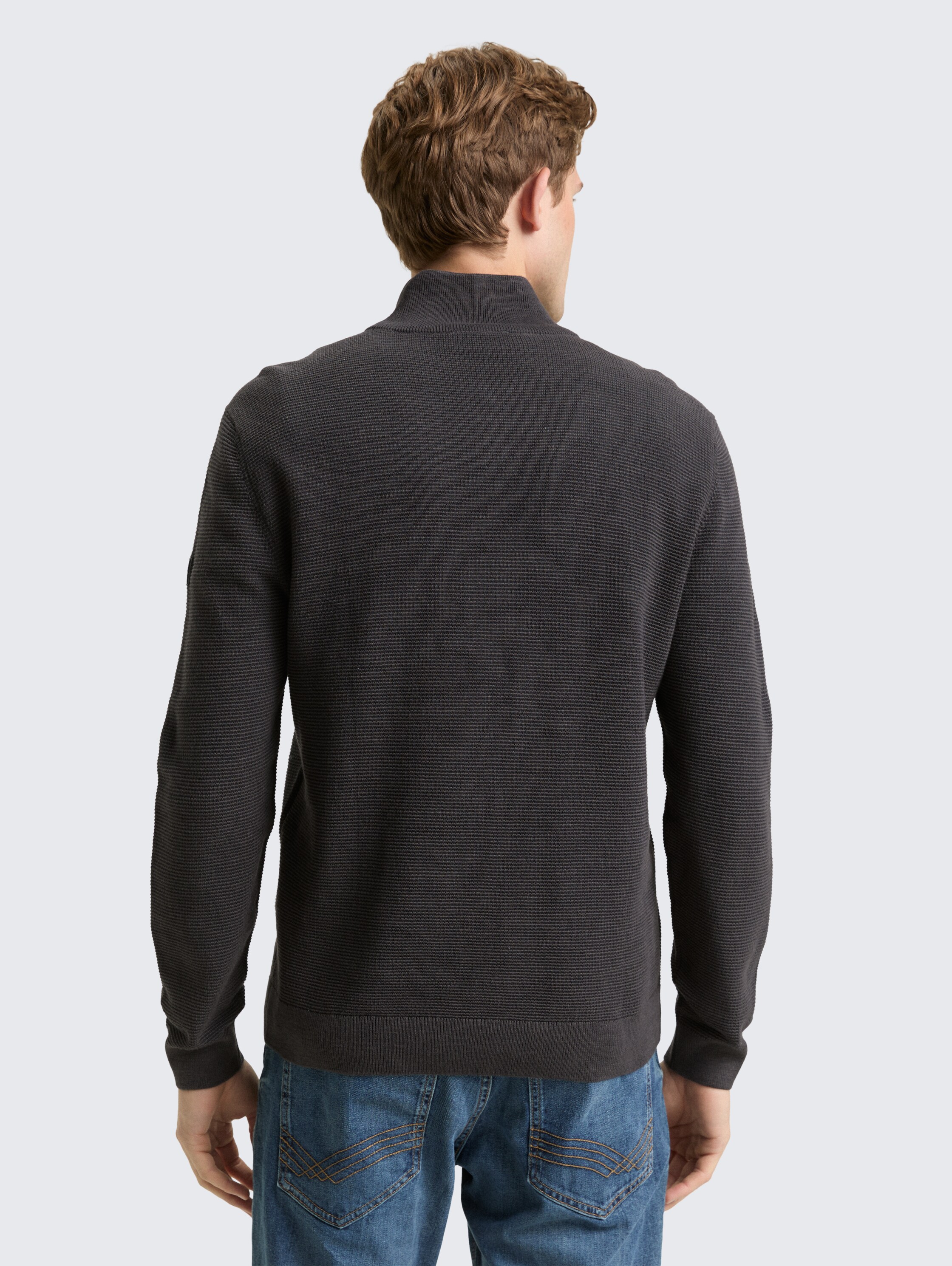 Cotton troyer knit jumper - tarmac_grey - 
