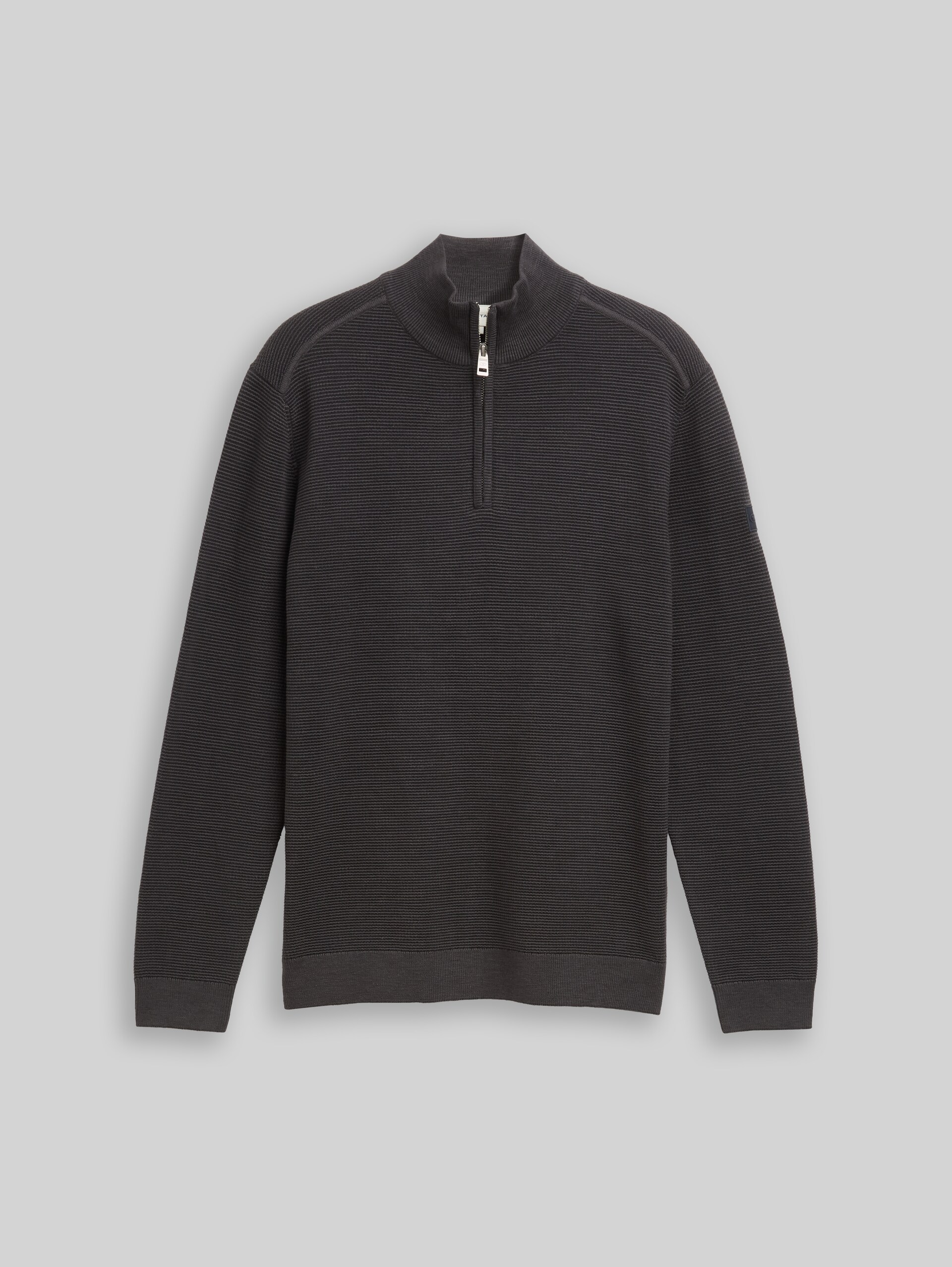 Cotton troyer knit jumper - Tarmac Grey