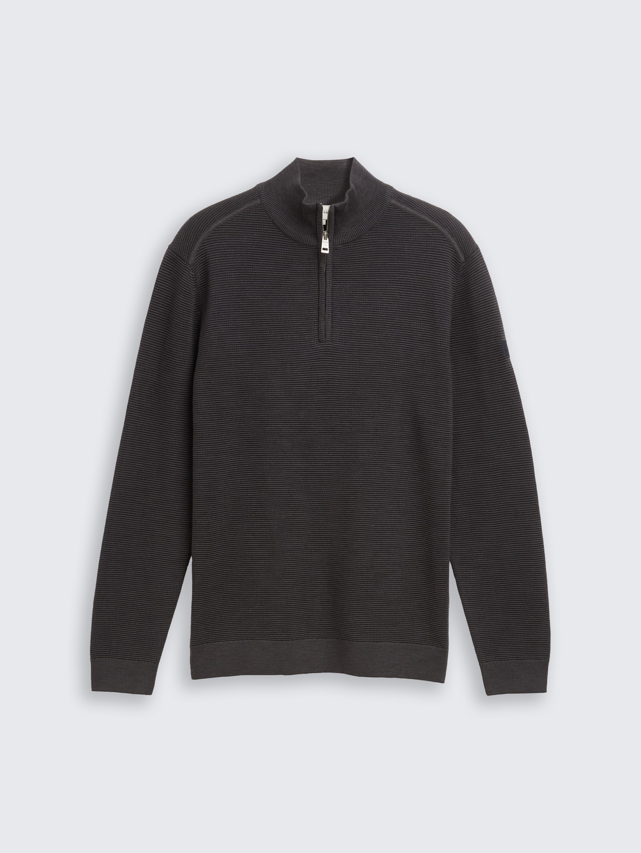 Cotton troyer knit jumper - tarmac_grey - 