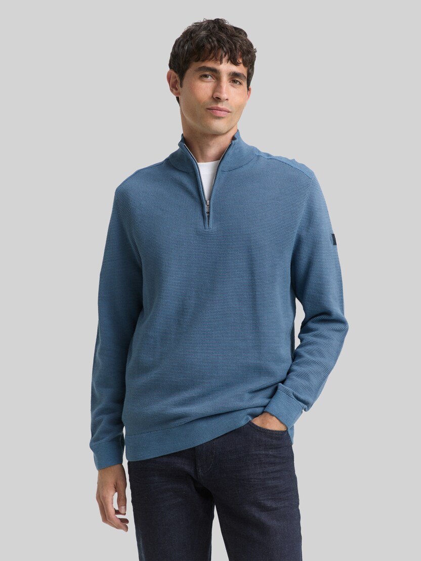 Troyer Strickpullover aus Baumwolle von Men, Faded Uniform Blue