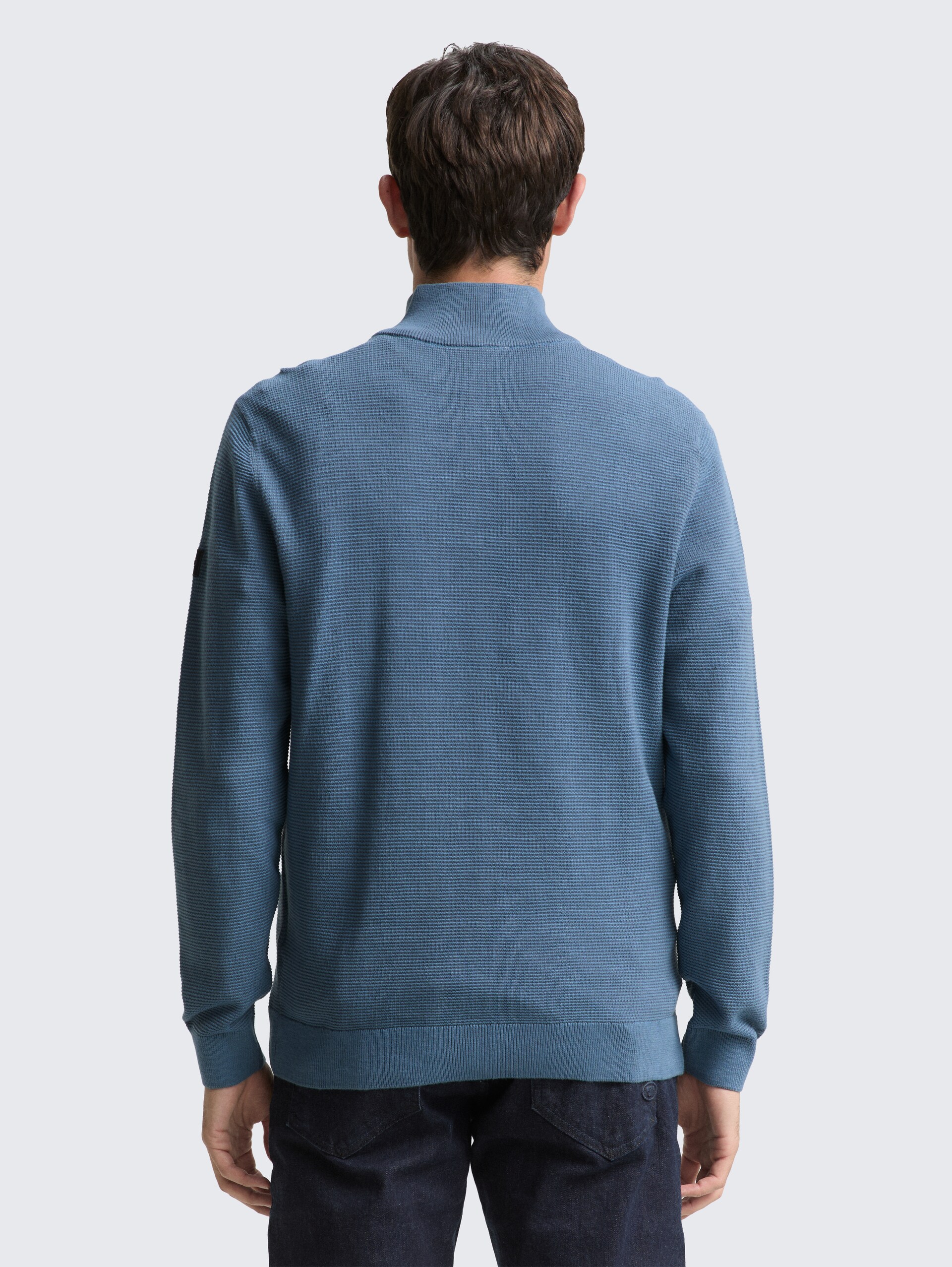 Troyer Strickpullover aus Baumwolle - Faded Uniform Blue