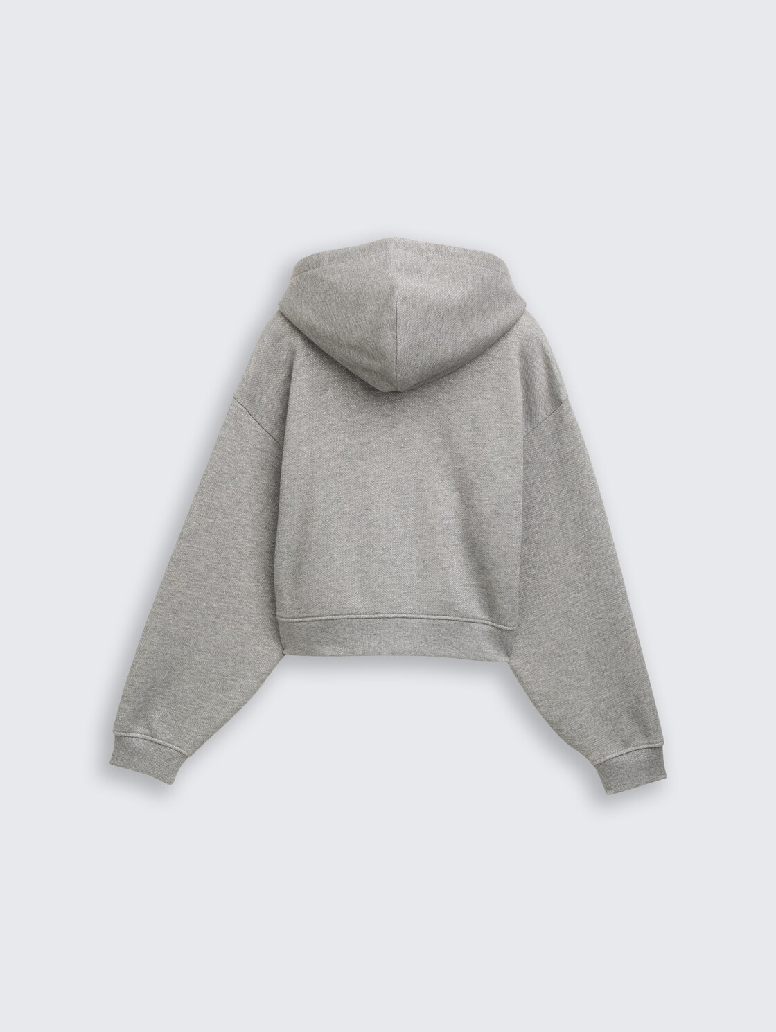 Cropped Hoodie Sweatjacke in Glitzer-Optik - grey melange with glitter
