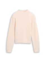 Not Selected, Knitted jumper with stand-up collar by , beige