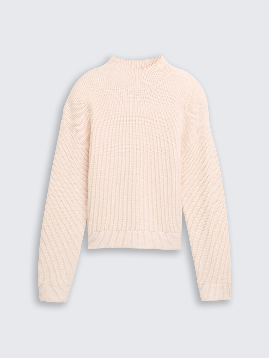 Strickpullover mit Stehkragen - soft cream beige