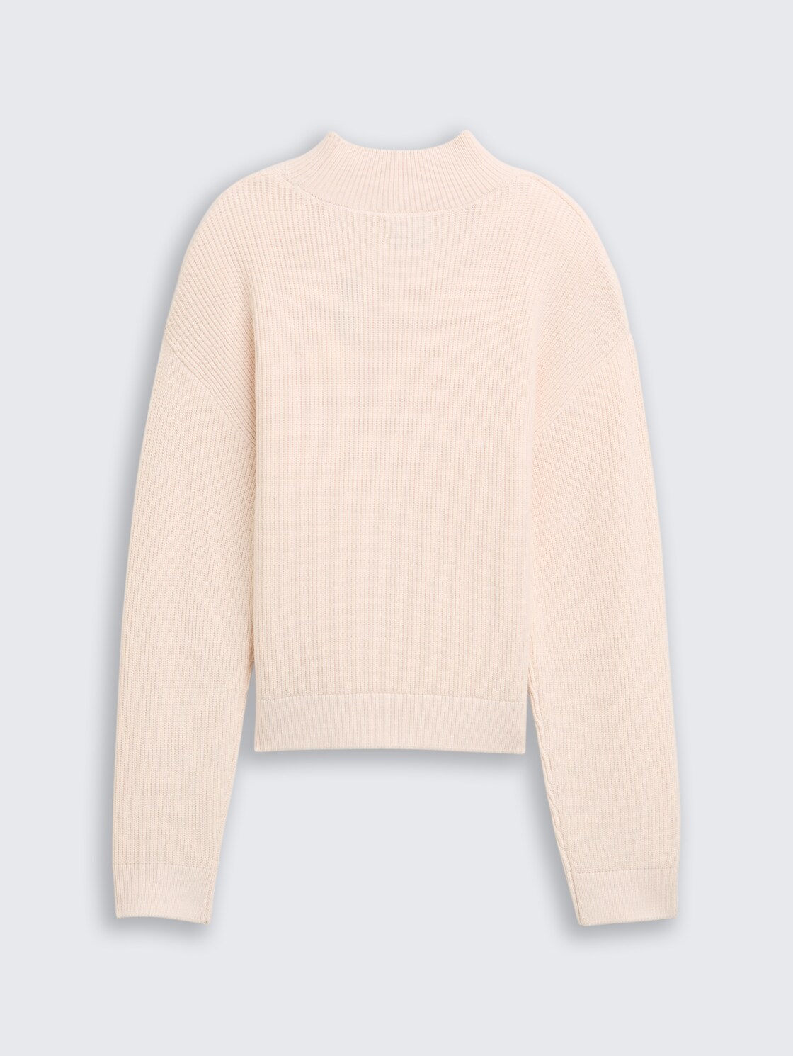 Strickpullover mit Stehkragen - soft cream beige