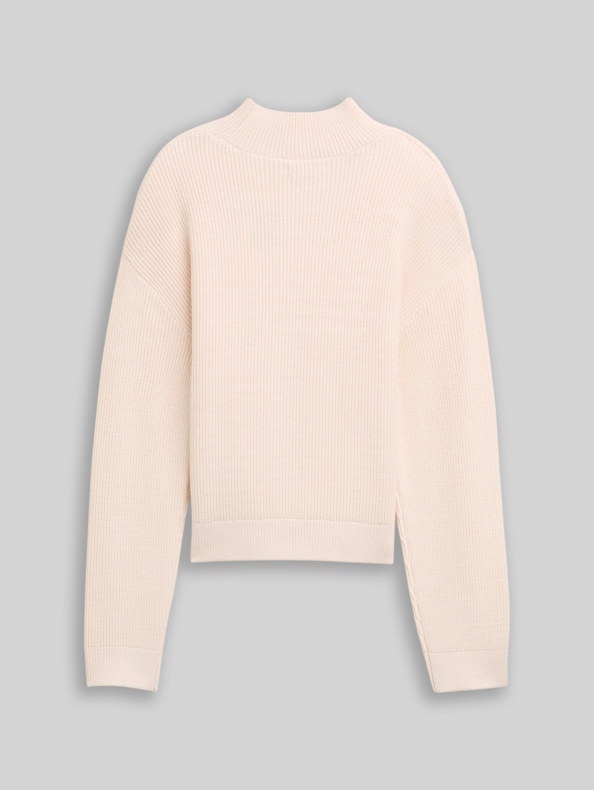 Turtleneck pullover made of knit - soft cream beige