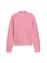 Not Selected, Knitted jumper with stand-up collar by , pink