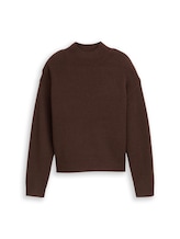 Selected, Knitted jumper with stand-up collar by Tom Tailor, brown