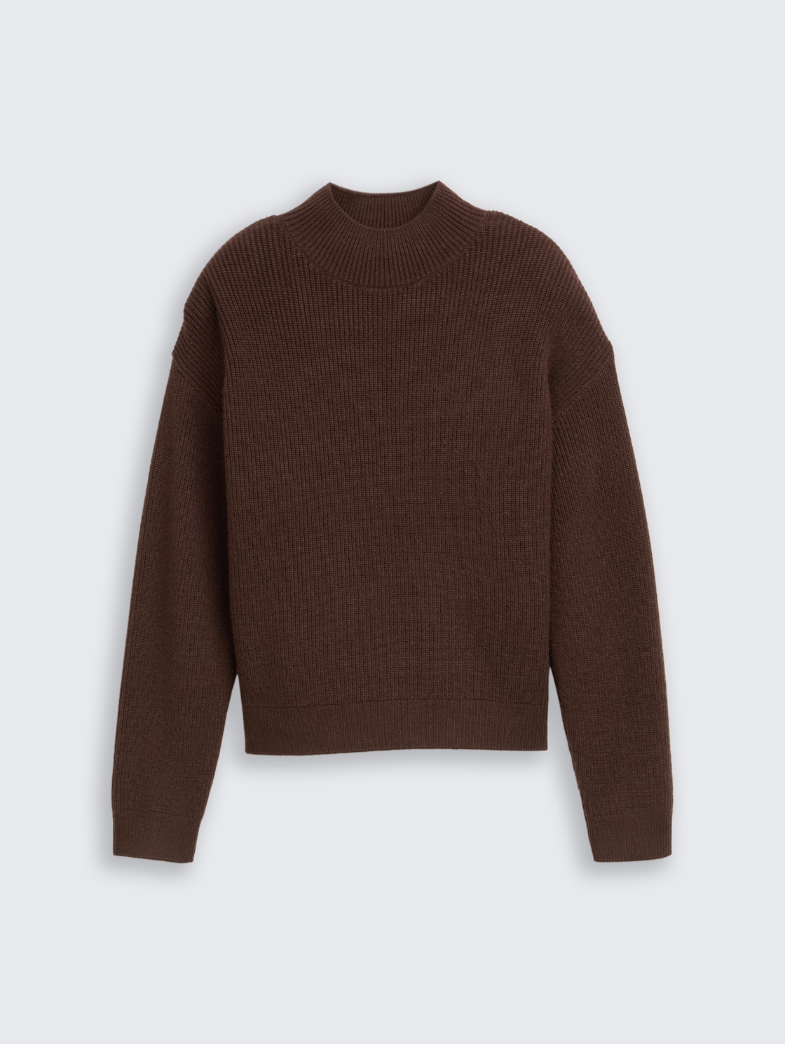 Strickpullover mit Stehkragen - soft chocolate brown