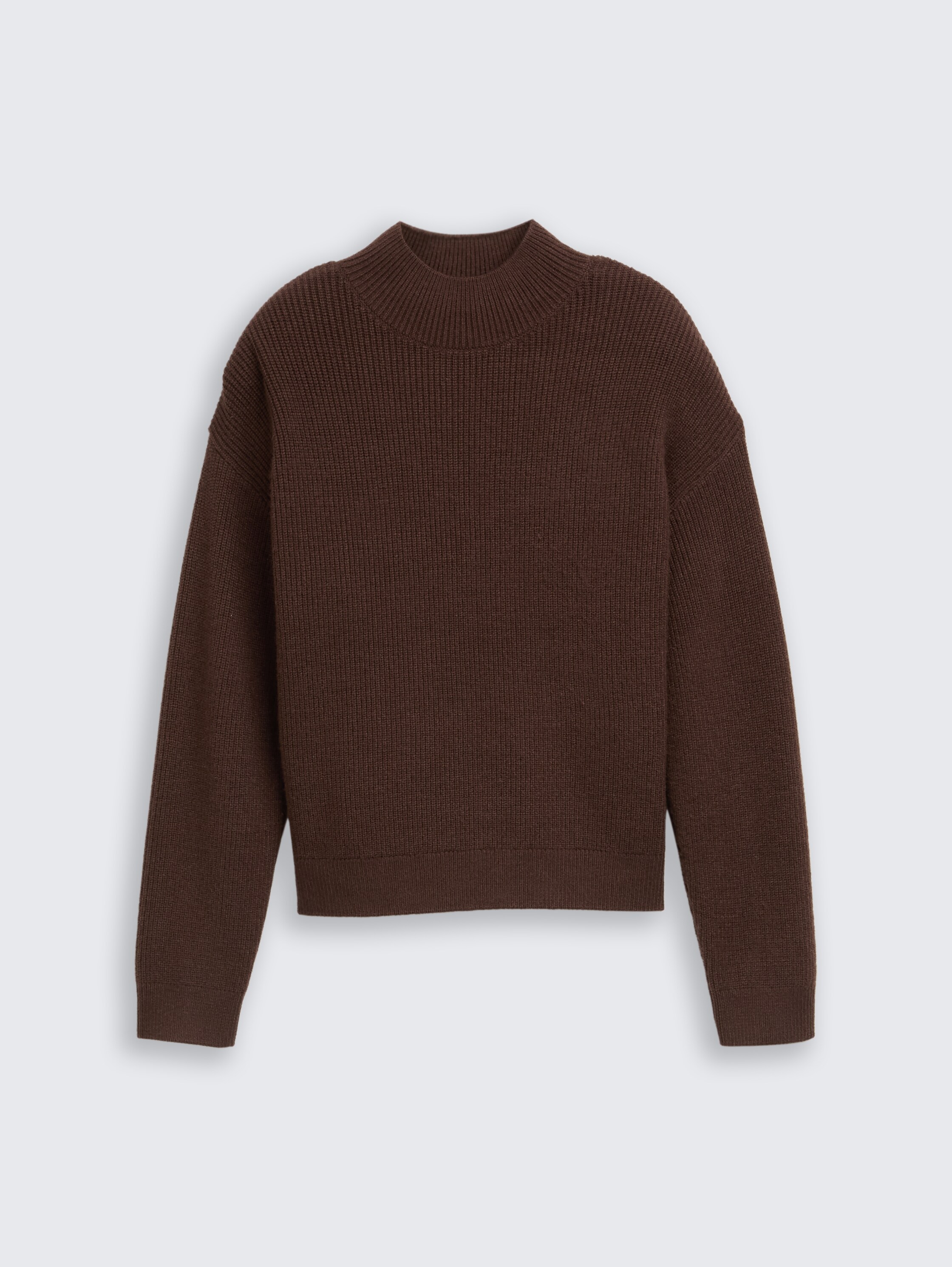 Strickpullover mit Stehkragen - soft_chocolate_brown - 