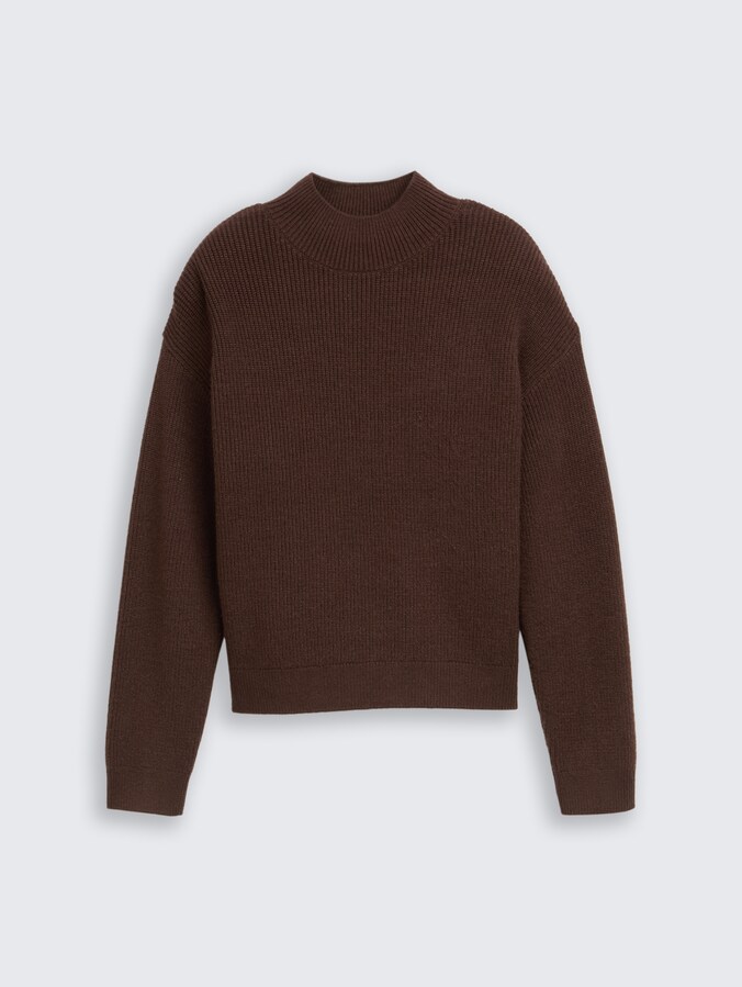 Gebreide coltrui door Teen Girls, soft chocolate brown