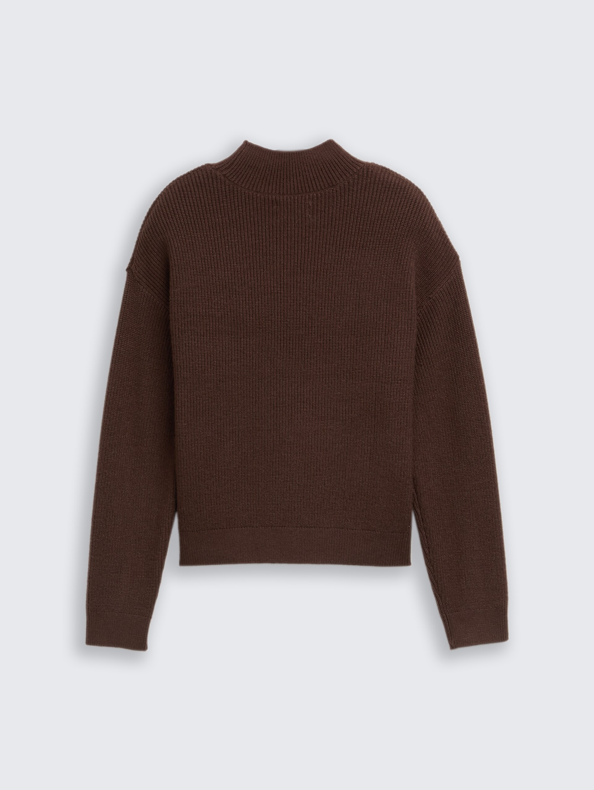 Strickpullover mit Stehkragen - soft chocolate brown