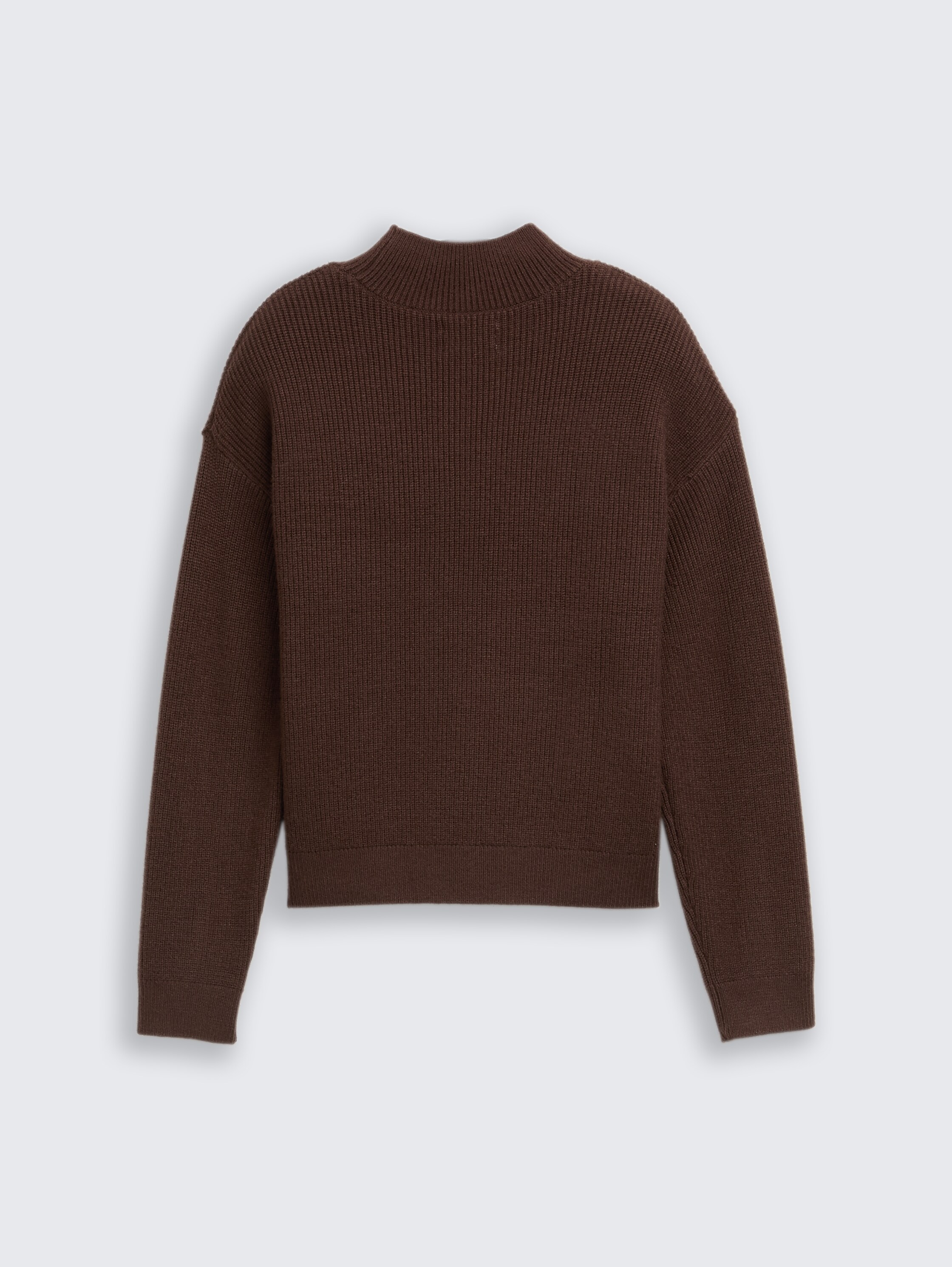 Strickpullover mit Stehkragen - soft_chocolate_brown - 