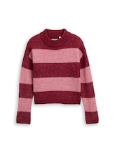 Geselecteerd, Cropped gebreide trui met colour blocking door Tom Tailor, rosa