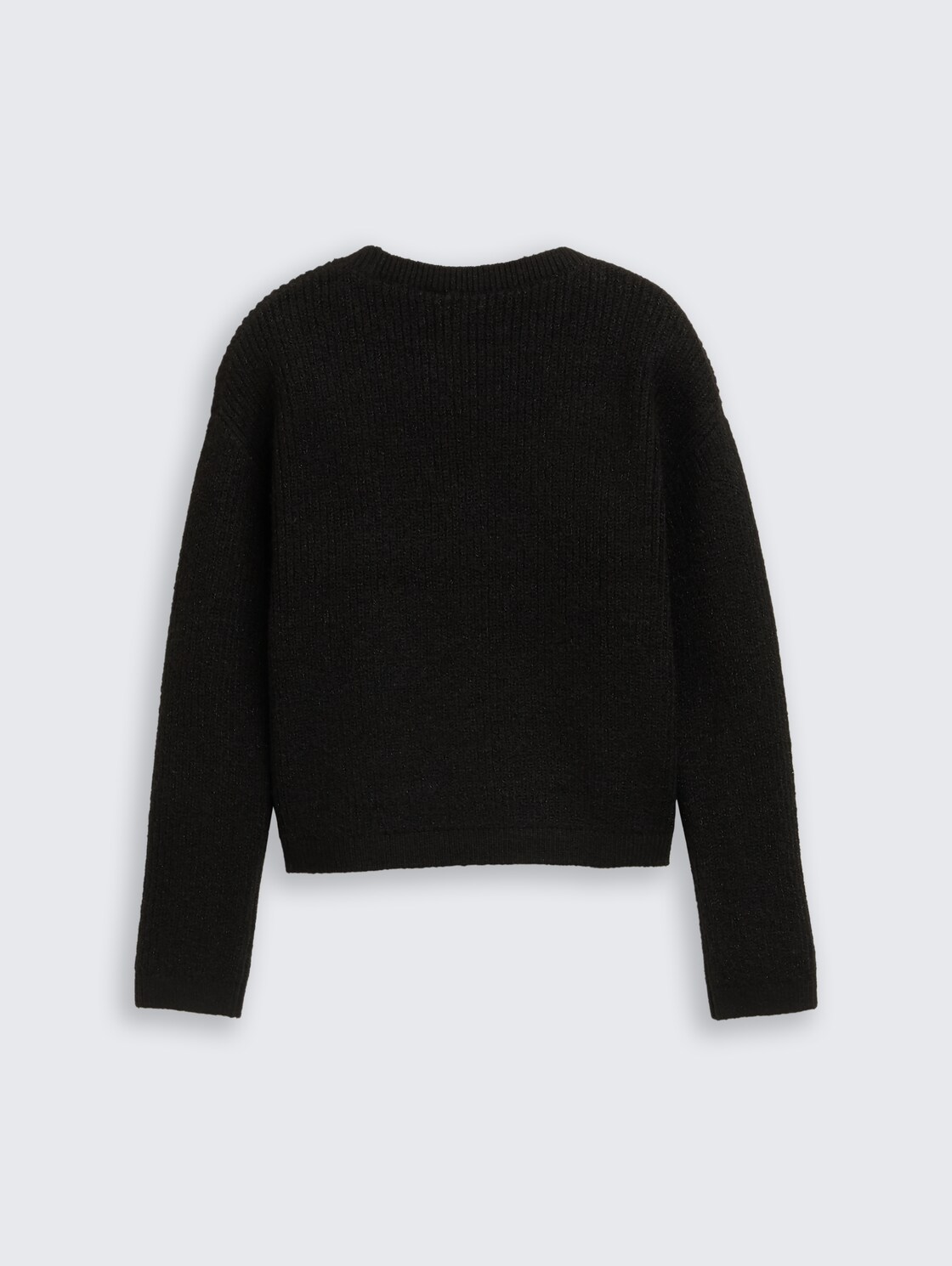 Cropped knit jumper with glitter effect - heavy black