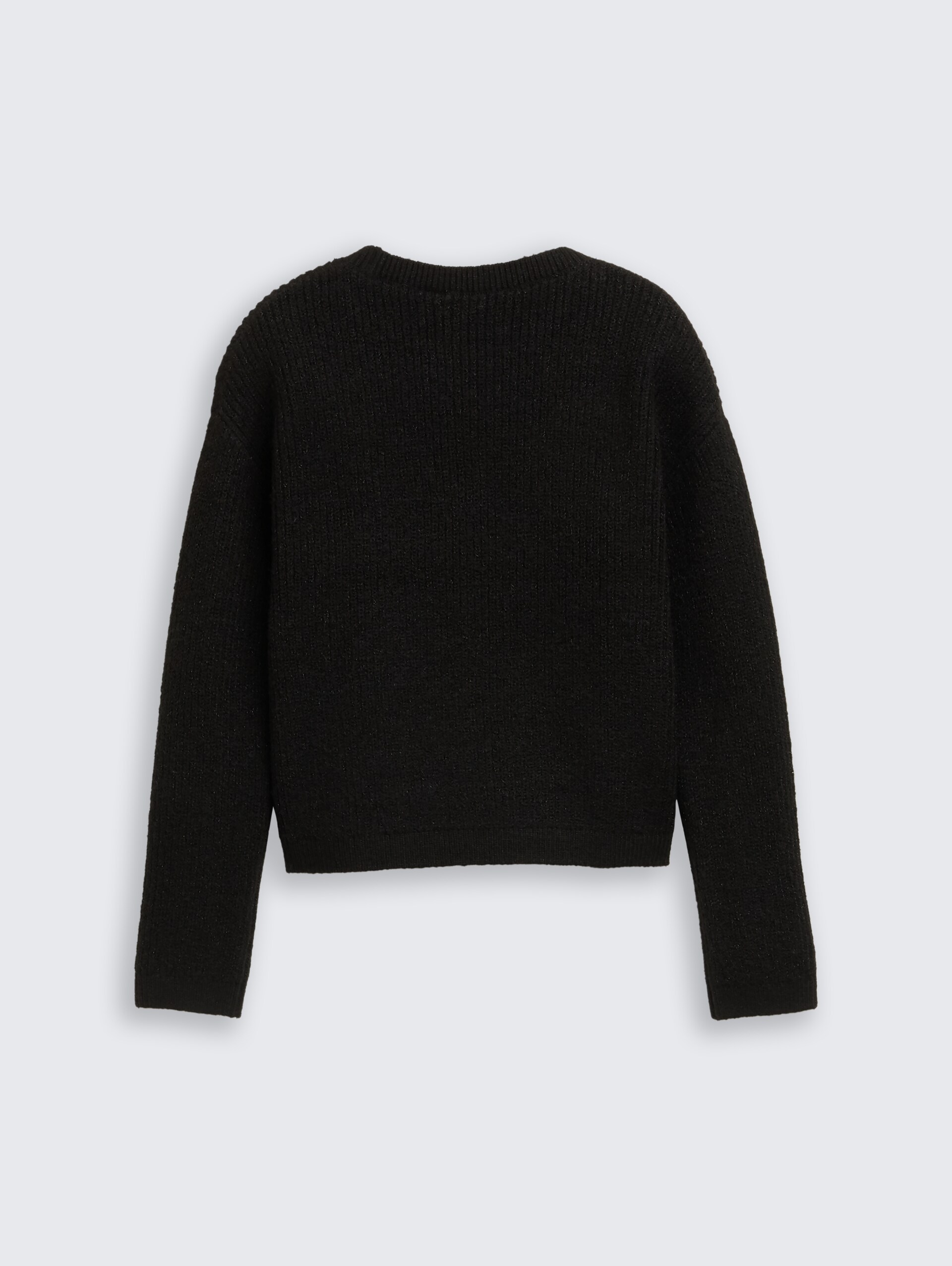 Cropped Strickpullover in Glitzer-Optik - heavy black